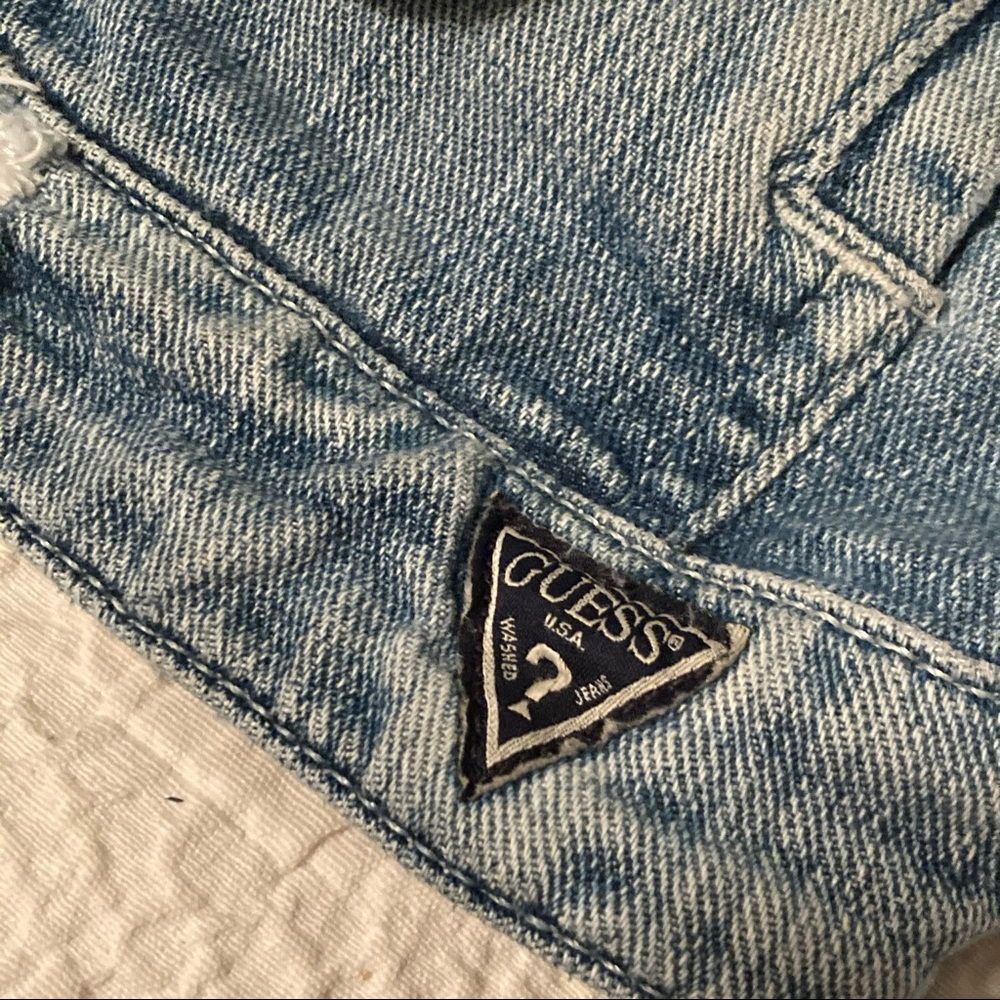 GUESS | Distressed Denim Jacket, Size XS - Picture 7 of 8